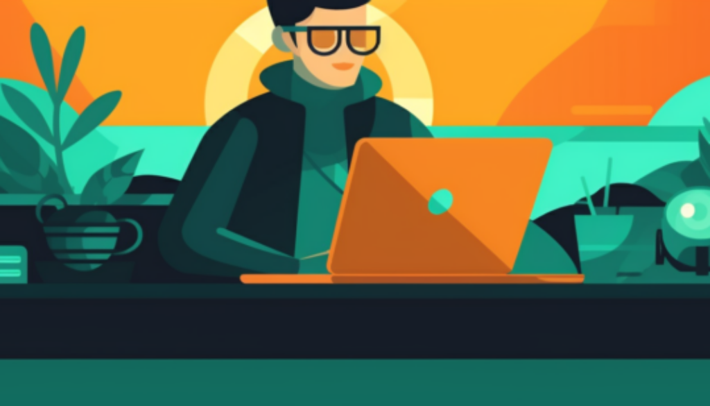 mann mit brille vor computer
