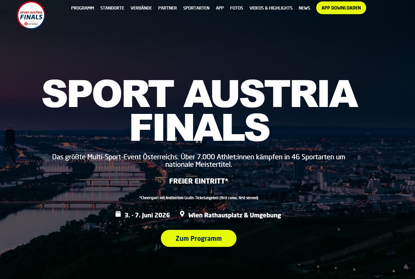 Sport Austria Finals – Website erstellt von NALUMA